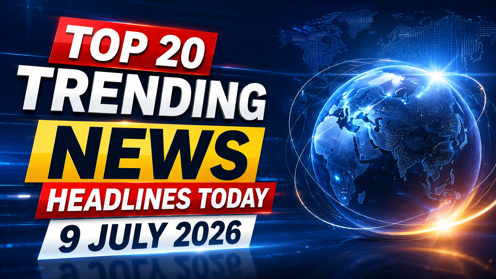 Top 20 Trending News Headlines Today – 9 July 2026